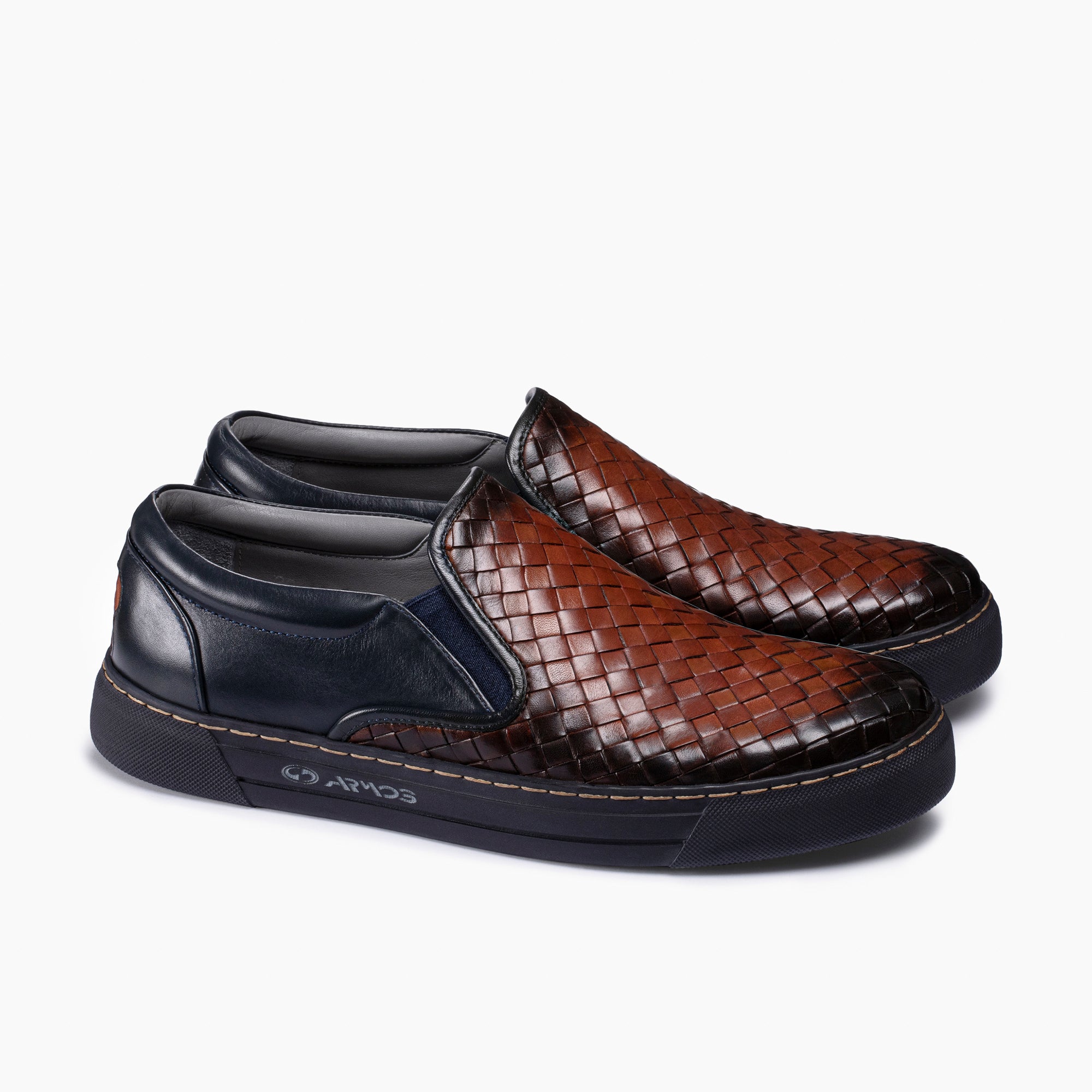 Men’s Blue and Brown Slip-On Sneaker