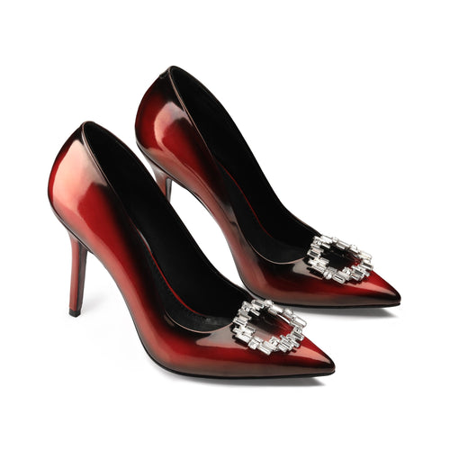 Women's Red & Black Patent Leather Pump