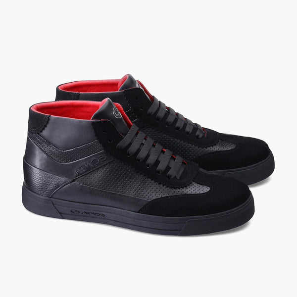 Men's Black Suede & Leather High Sneaker