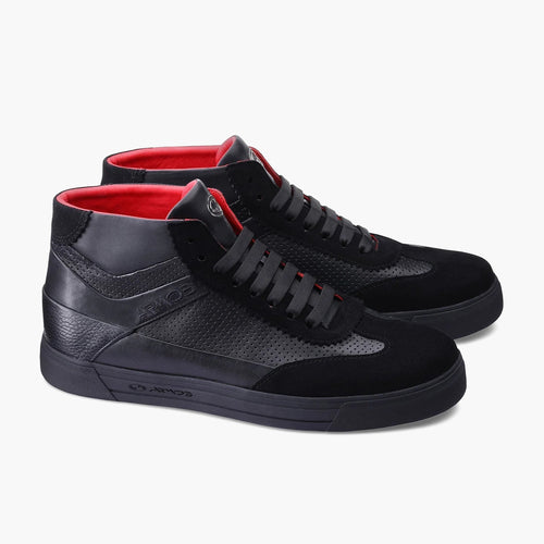Men's Black Suede & Leather High Sneaker