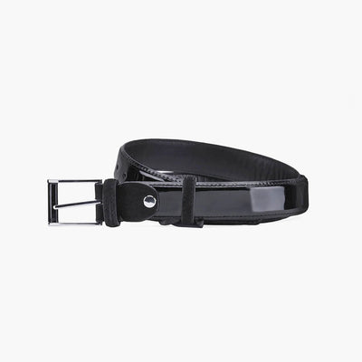 Men's Black Patent Leather Belt