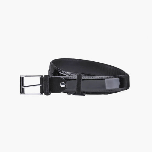Men's Black Patent Leather Belt