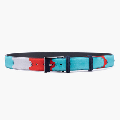 Multicolor suede belt