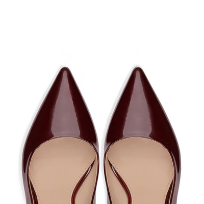 Handcrafted Women’s Burgundy Patent Leather Pump | Size 5.5 | ARMOS | 2-Year Warranty
