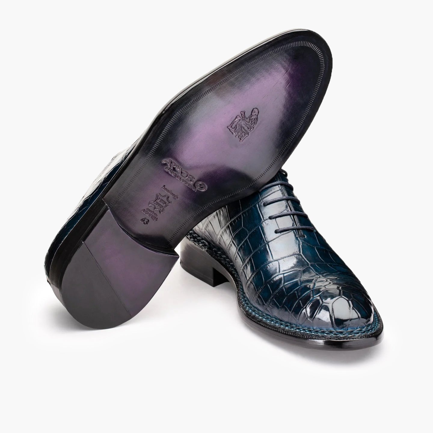 Men's Blue Crocodile Leather Oxford