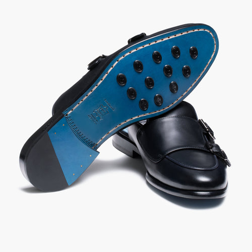 Men's Black Leather Mule
