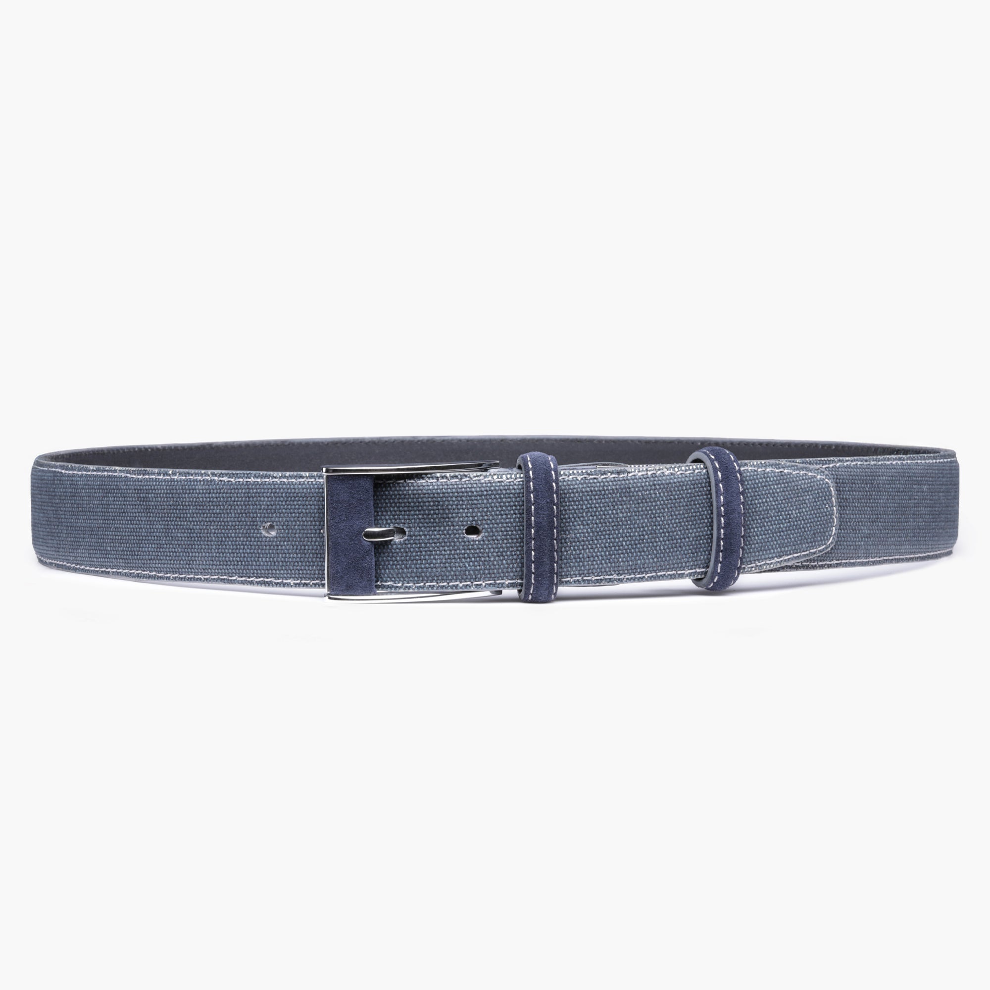 Men’s Navy Canvas & Suede Belt
