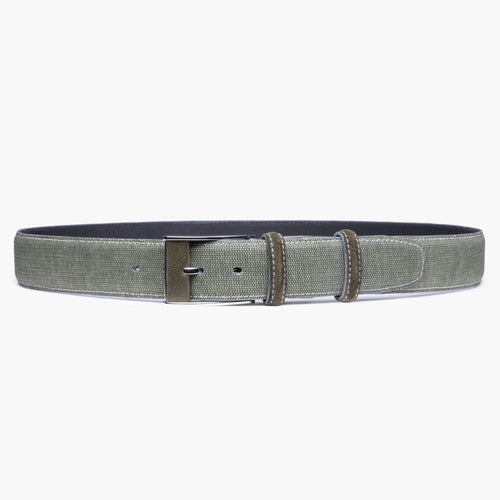 Men’s Olive Canvas & Suede Belt
