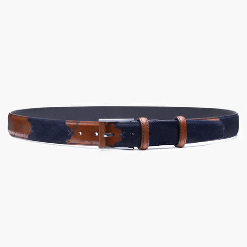 Leather and nubuck belt