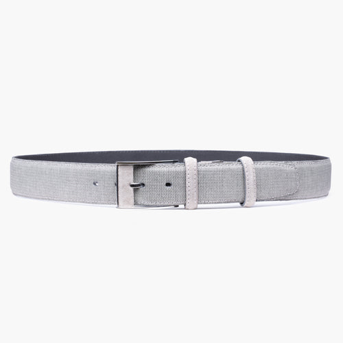 Textured canvas & suede belt