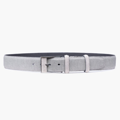 Textured canvas & suede belt