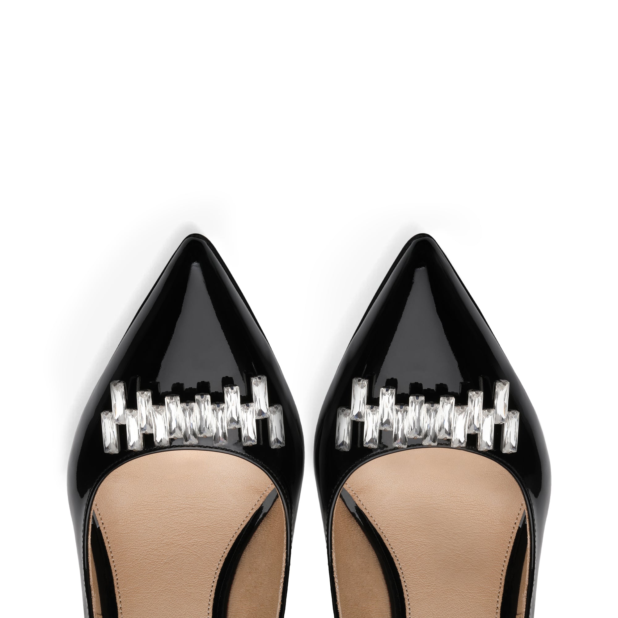 Women's Black Patent Crystal Detail Pump