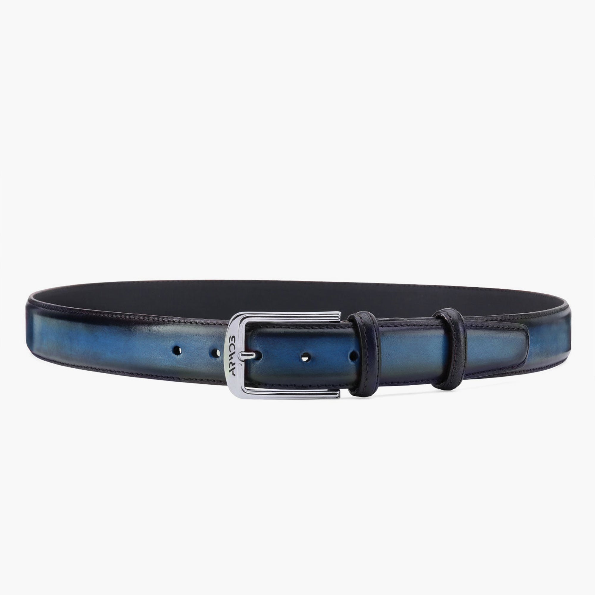 Men's hand-painted leather belt