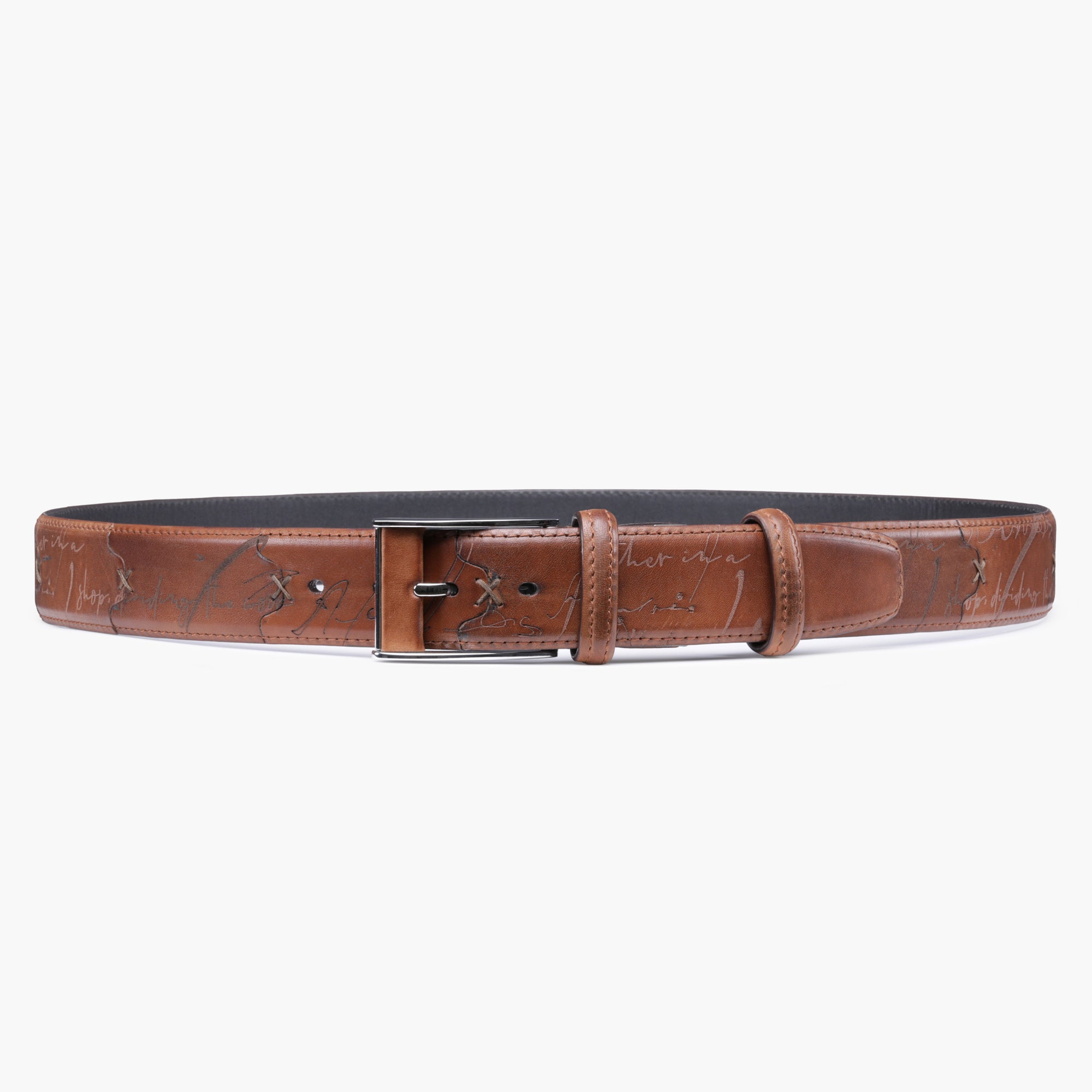 Hand-Finished Scritto Leather Belt