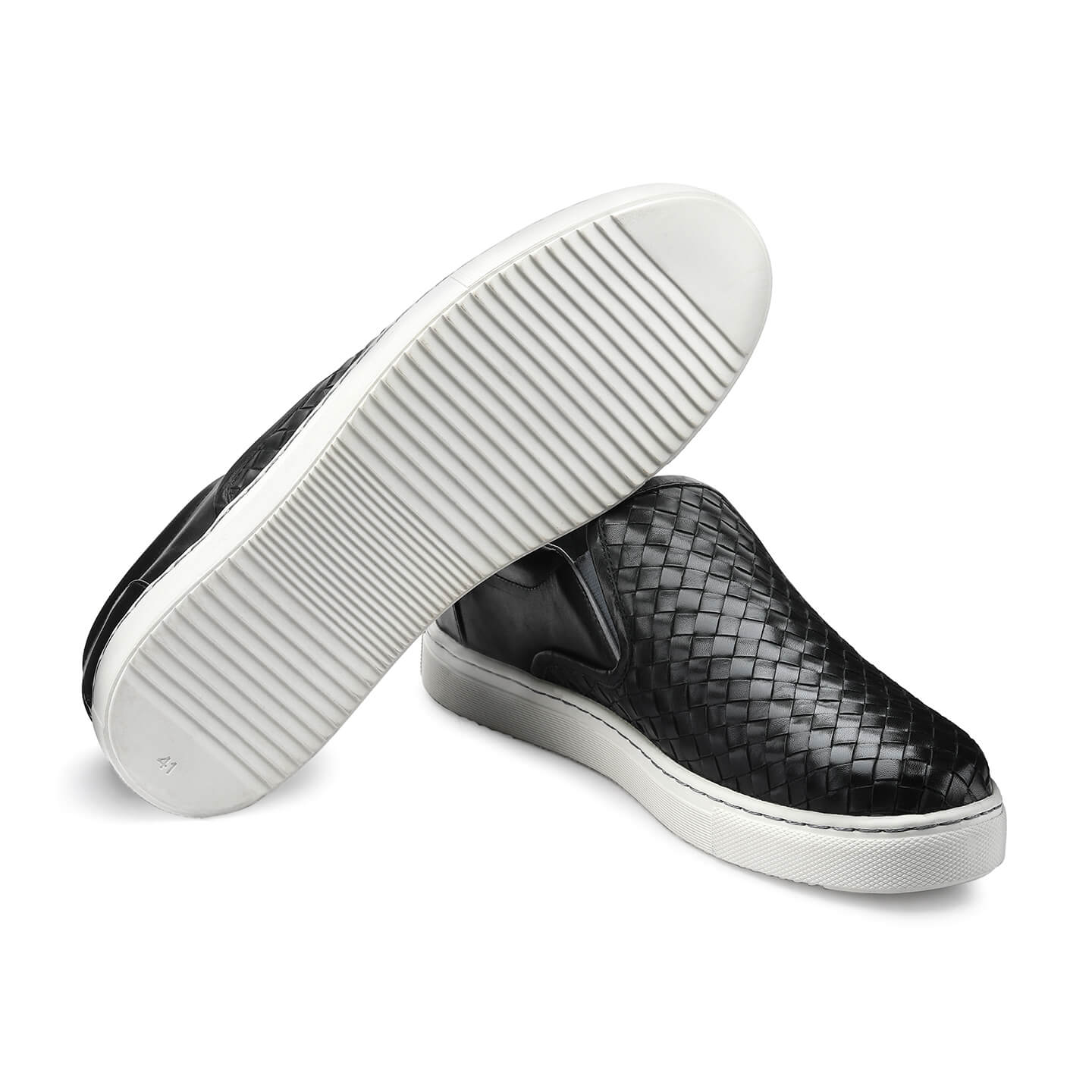 Slip-ons with white sole