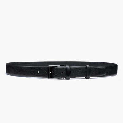 Black leather belt with perforation