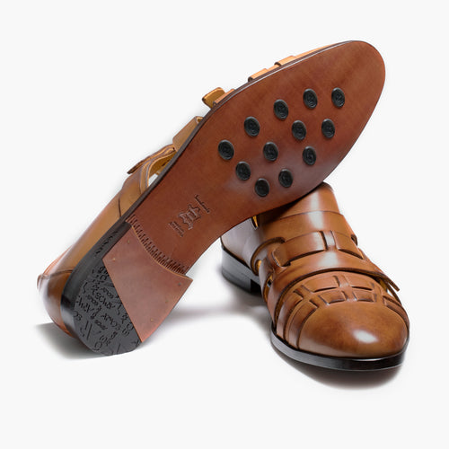 Men's Brown Leather Fisherman Sandal