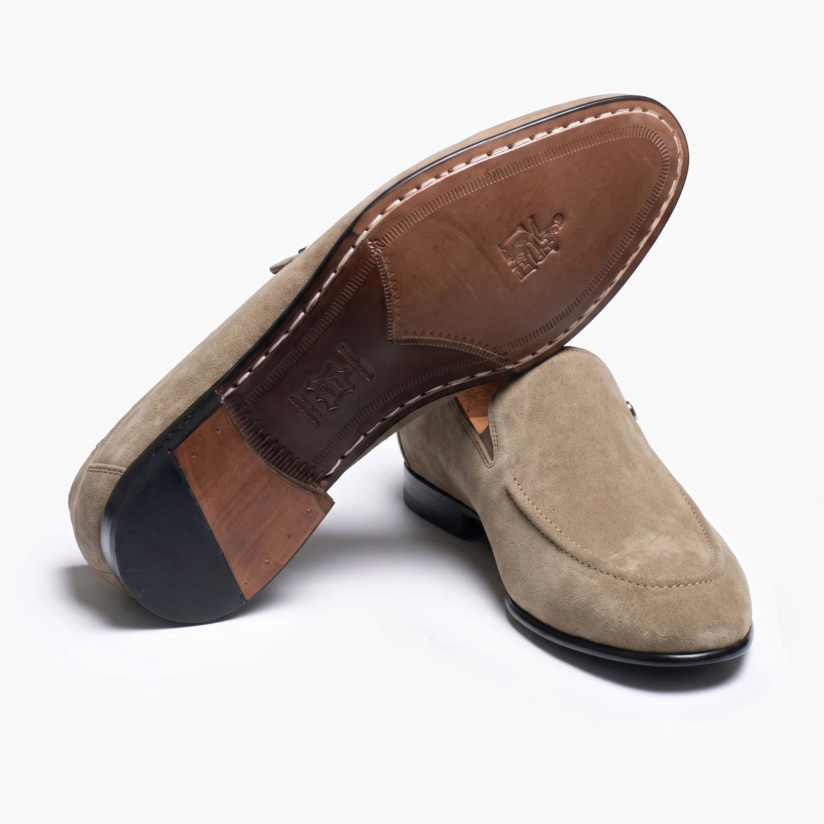 Men’s Beige Suede Leather Loafer - sole