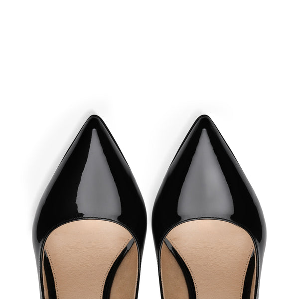 Women's Black Patent Pointed-Toe Pump