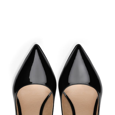 Women's Black Patent Pointed-Toe Pump