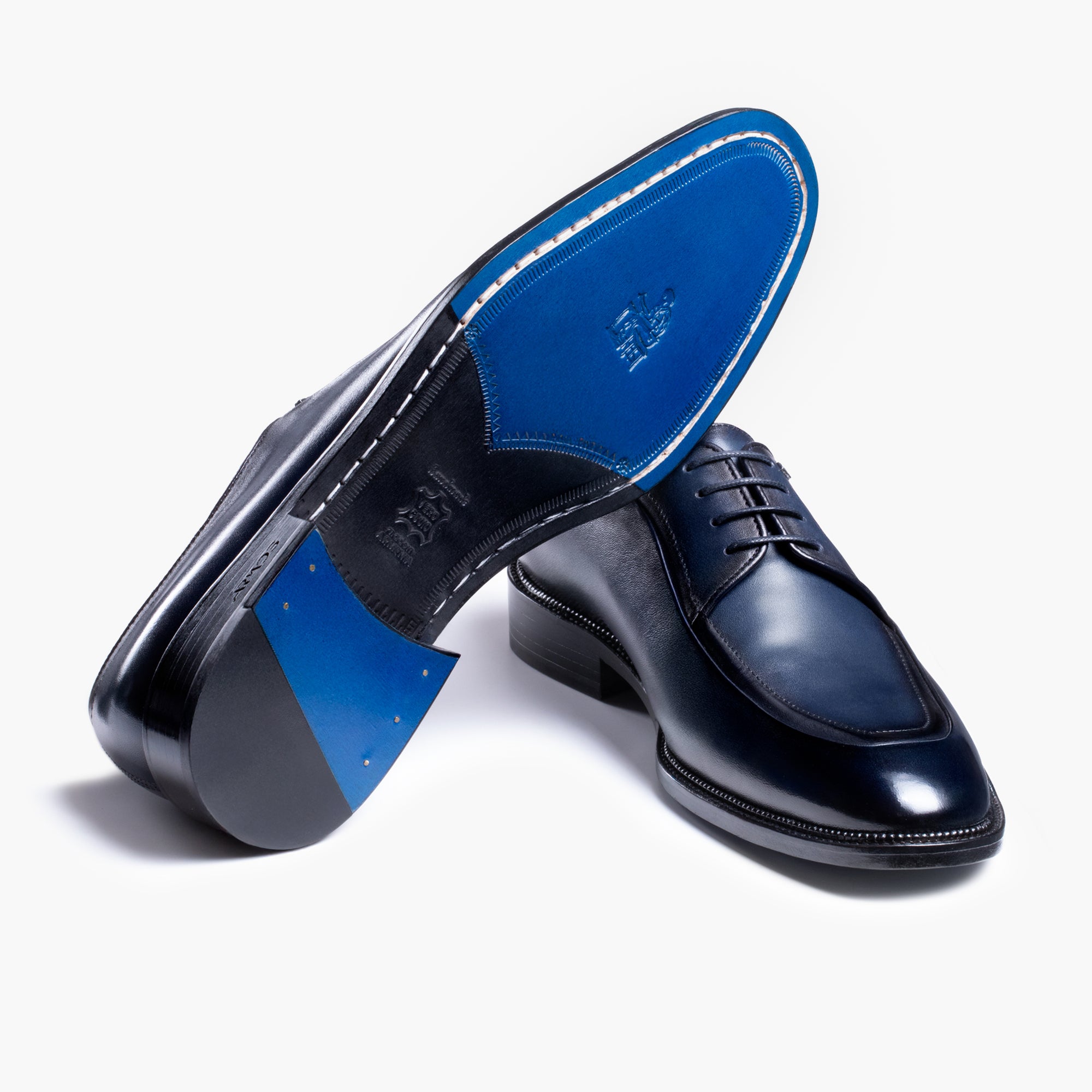 Men’s Navy Patina Leather Derby