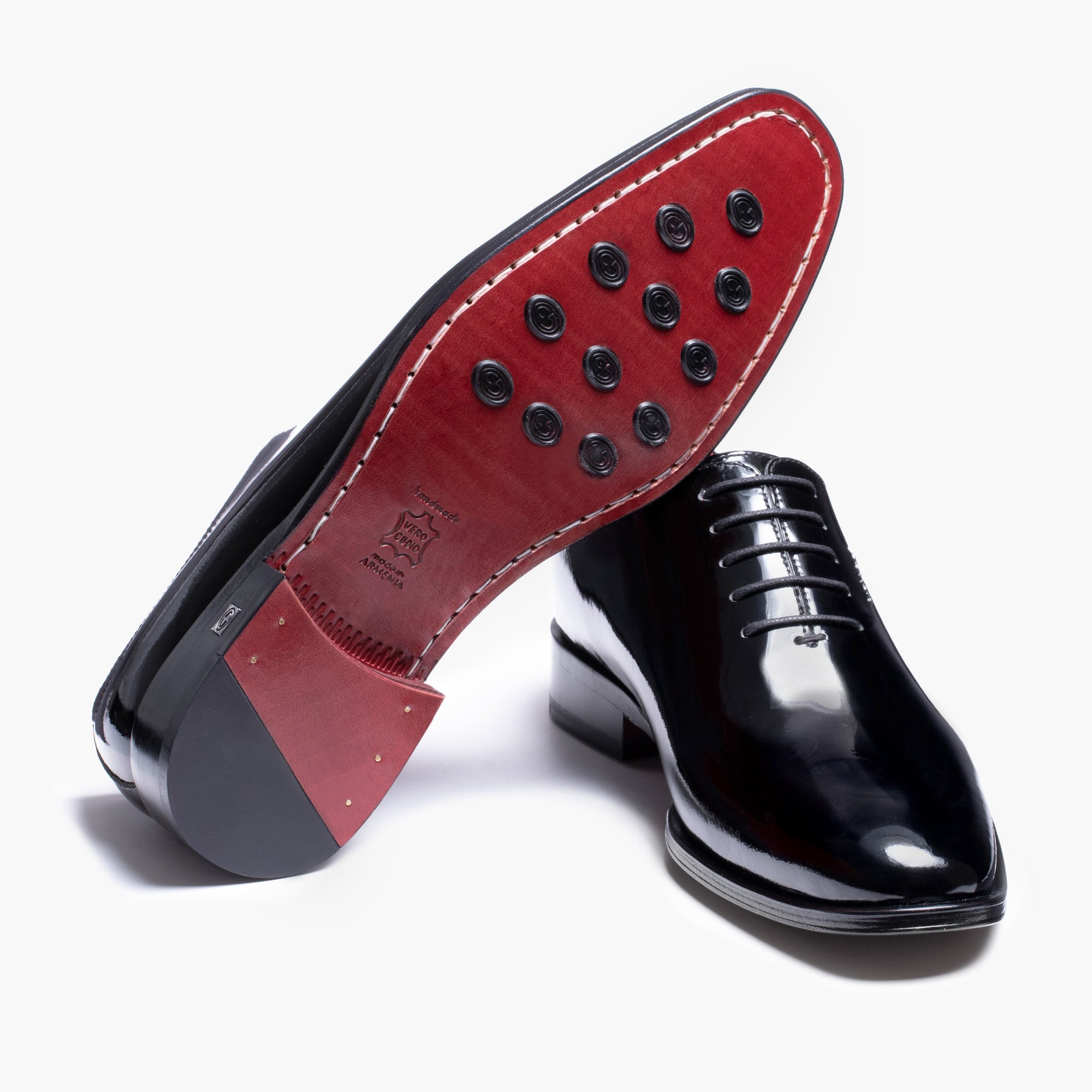 Men's Black Patent Leather Oxfords