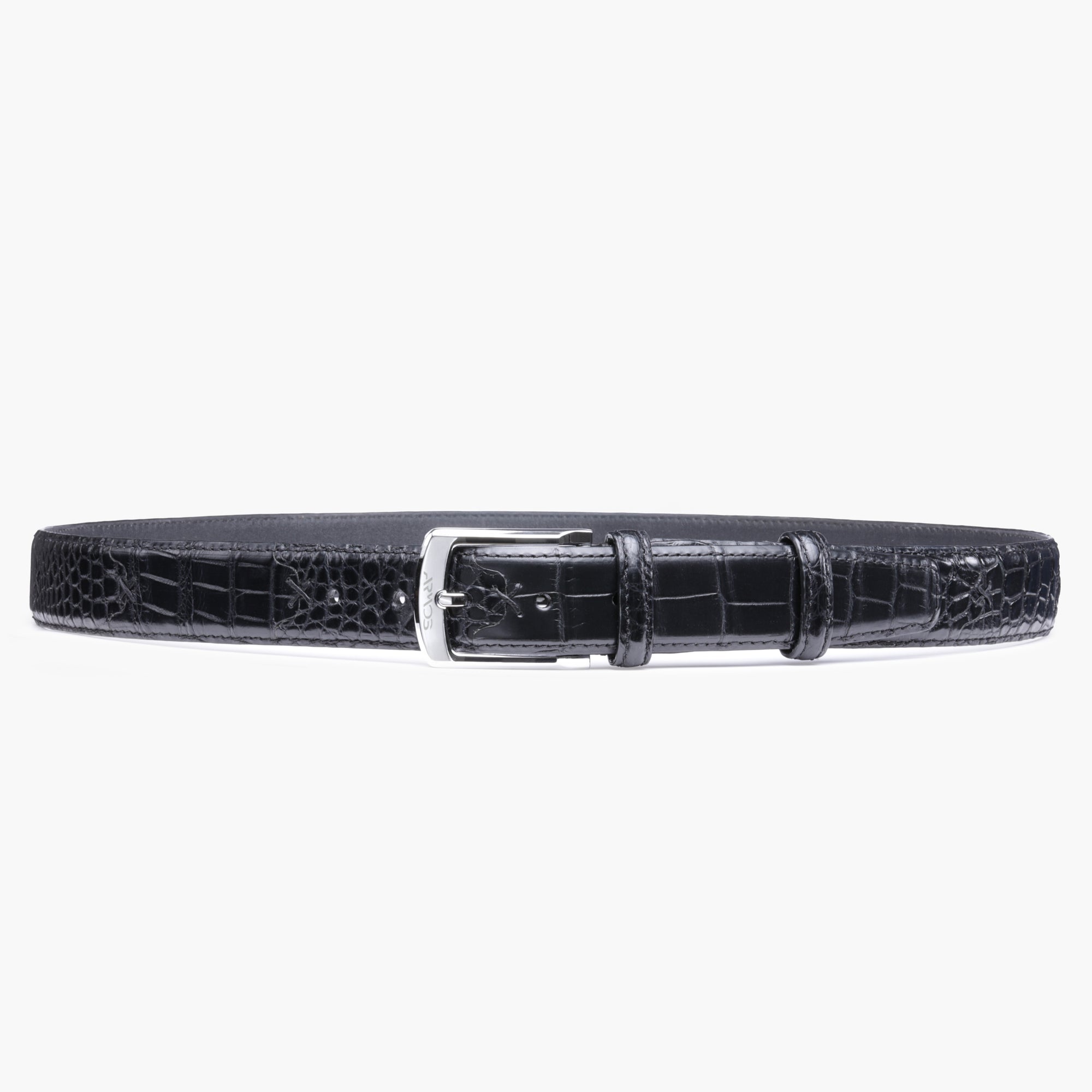Men’s Black Crocodile Leather Belt