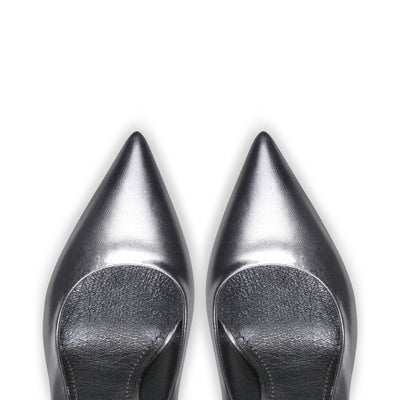 Women's Silver Leather Pump