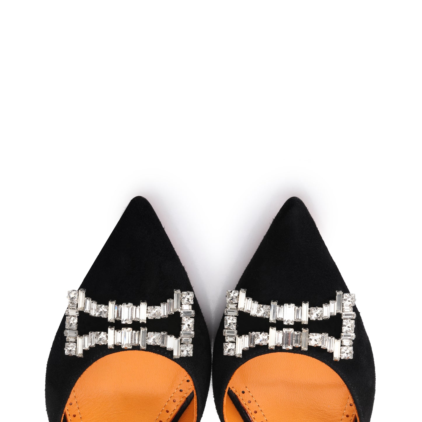 Women’s Black Suede Crystal Slingback Pump