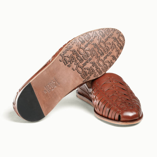 Men’s Cognac Leather Huarache Sandal - sole