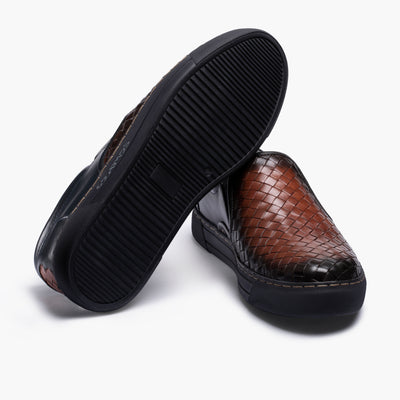 Men’s Blue and Brown Slip-On Sneaker