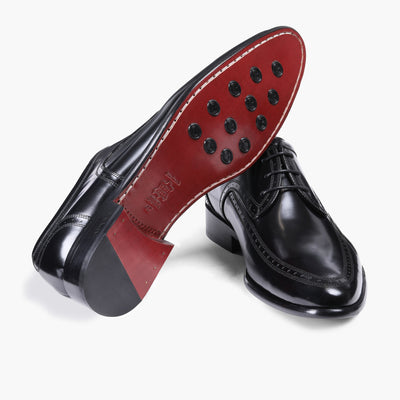 Men's Black Leather Apron-Toe Derby - sole