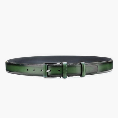 Forest green  patina leather belt
