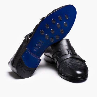 Men's Black Side Strap Fisherman Sandal