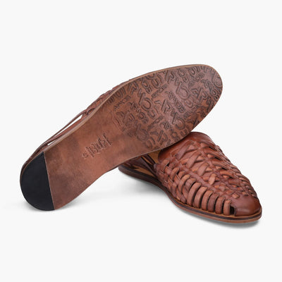 Men's Brown Leather Huarache Sandal