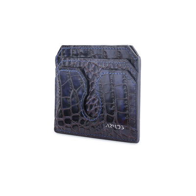 Blue crocodile print cardholder
