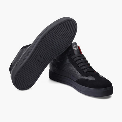 Men's Black Suede & Leather High Sneaker