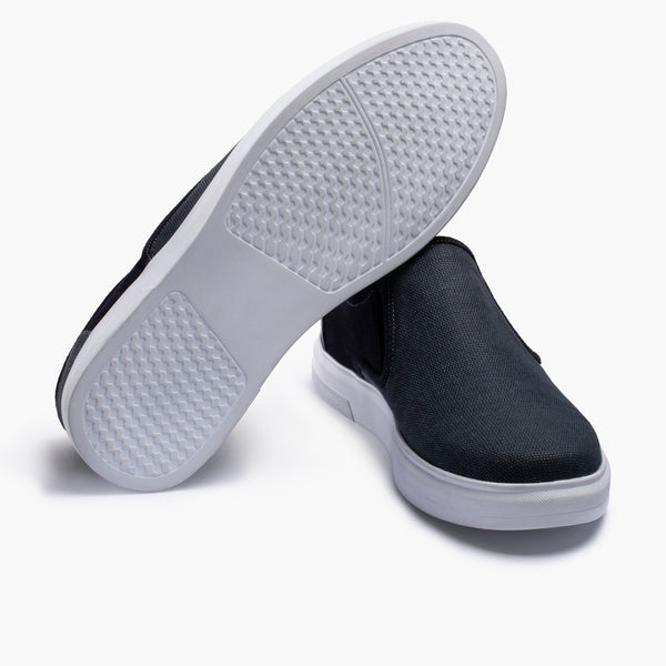 Men's Dark Gray Linen Slip-On Sneaker