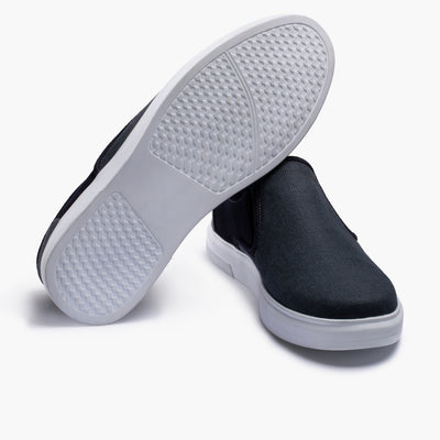 Men's Dark Gray Linen Slip-On Sneaker