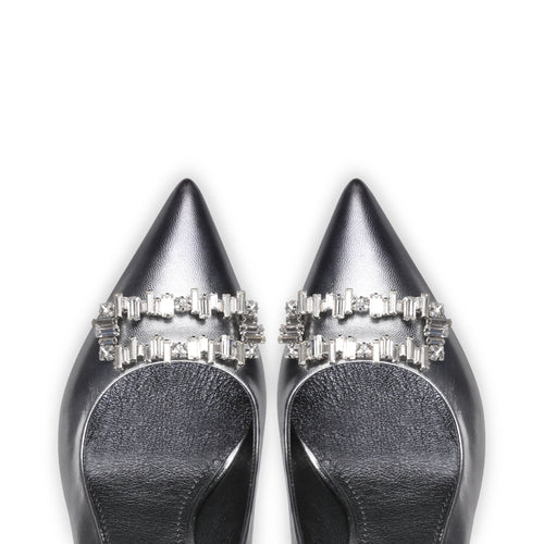 Women's Metallic Silver Leather Pump