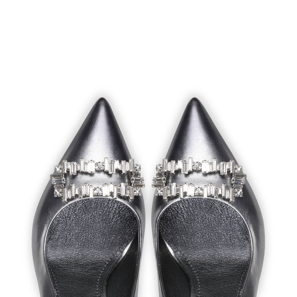 Women's Metallic Silver Leather Pump