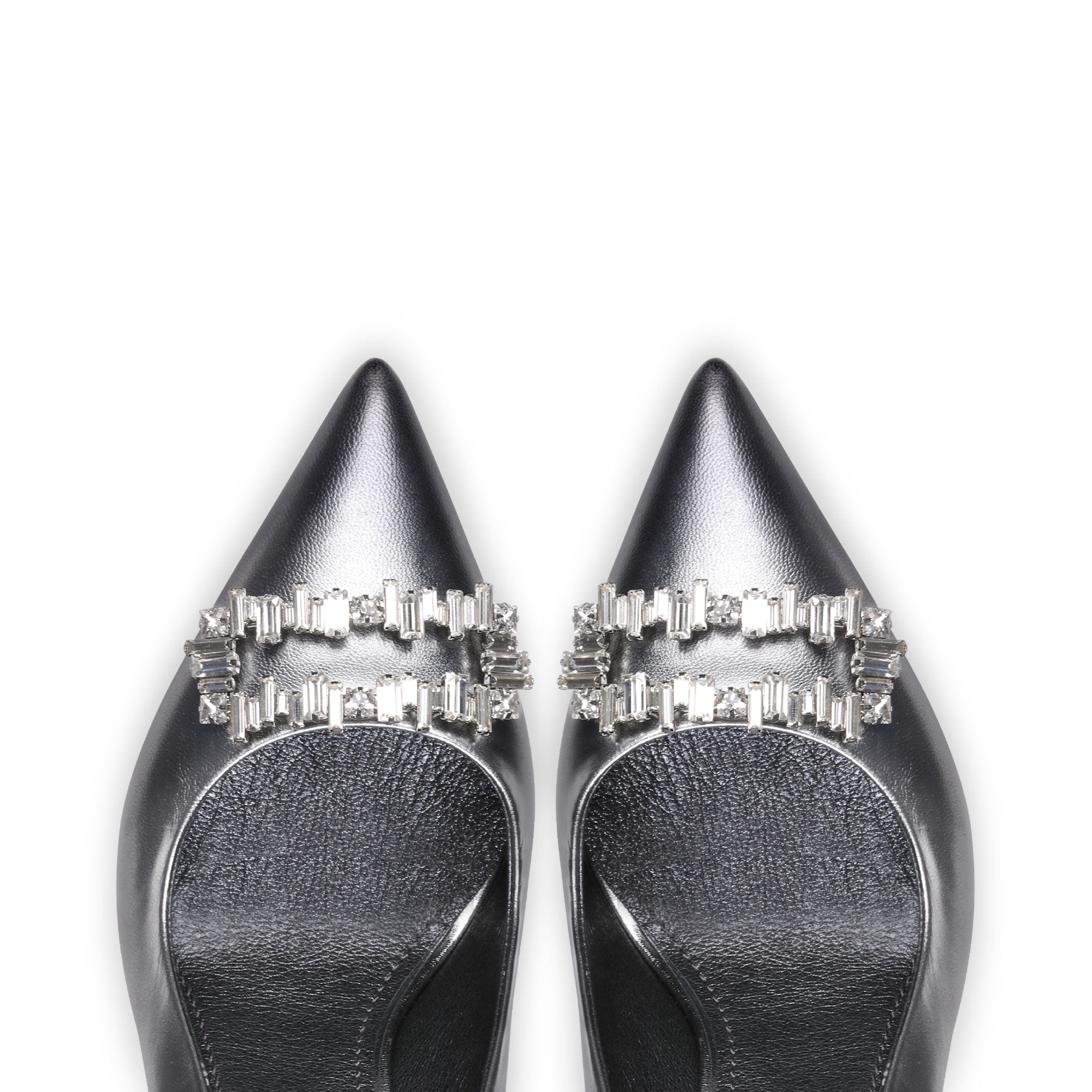 Women's Metallic Silver Leather Pump