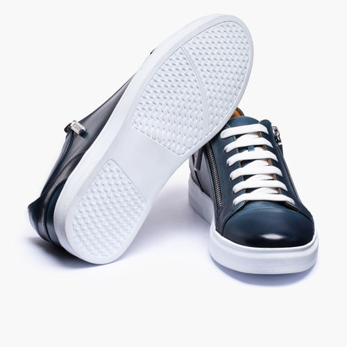 Men's Blue Patina Leather Sneaker