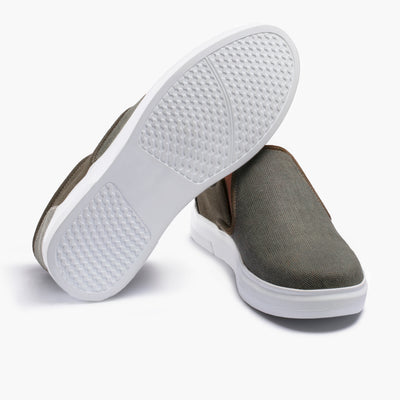 Men's Khaki Linen Slip-On Sneaker