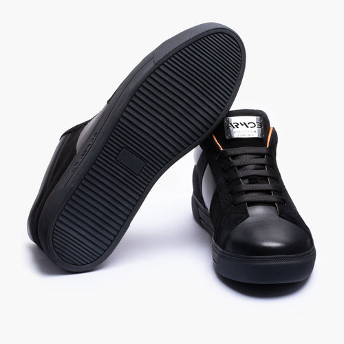 Men's Black Suede and Leather Sneaker