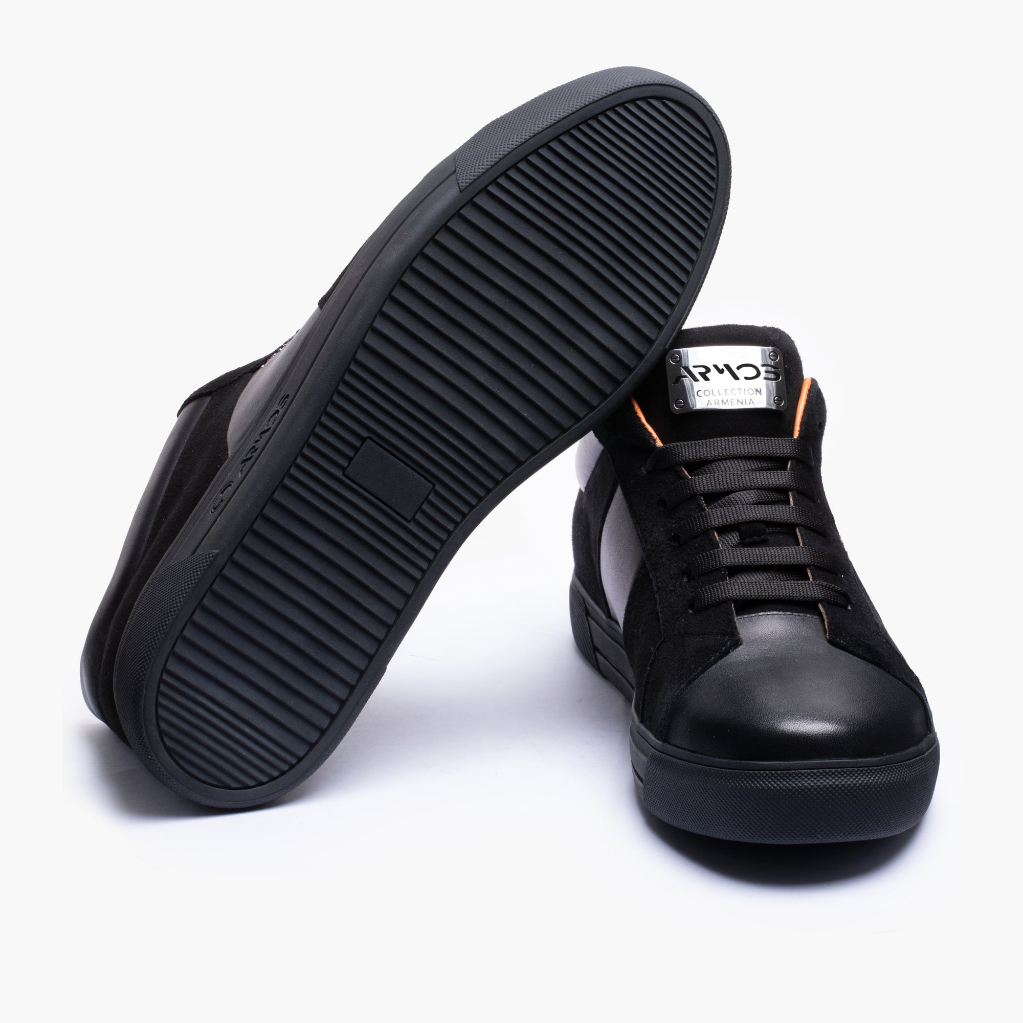 Men's Black Suede and Leather Sneaker