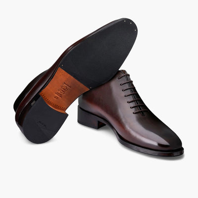 Men's Cognac Leather Oxford Ankle Boot