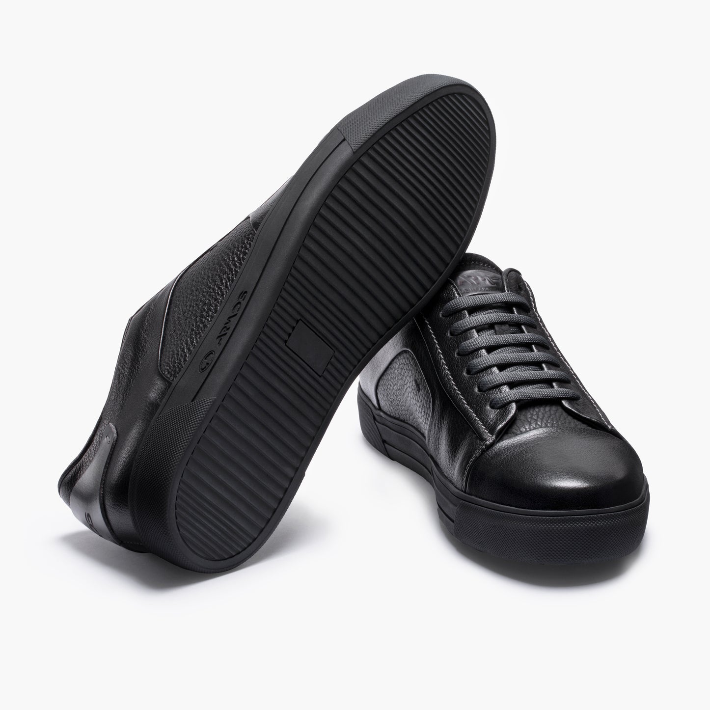 Men's Black Sneaker with Silver Inserts