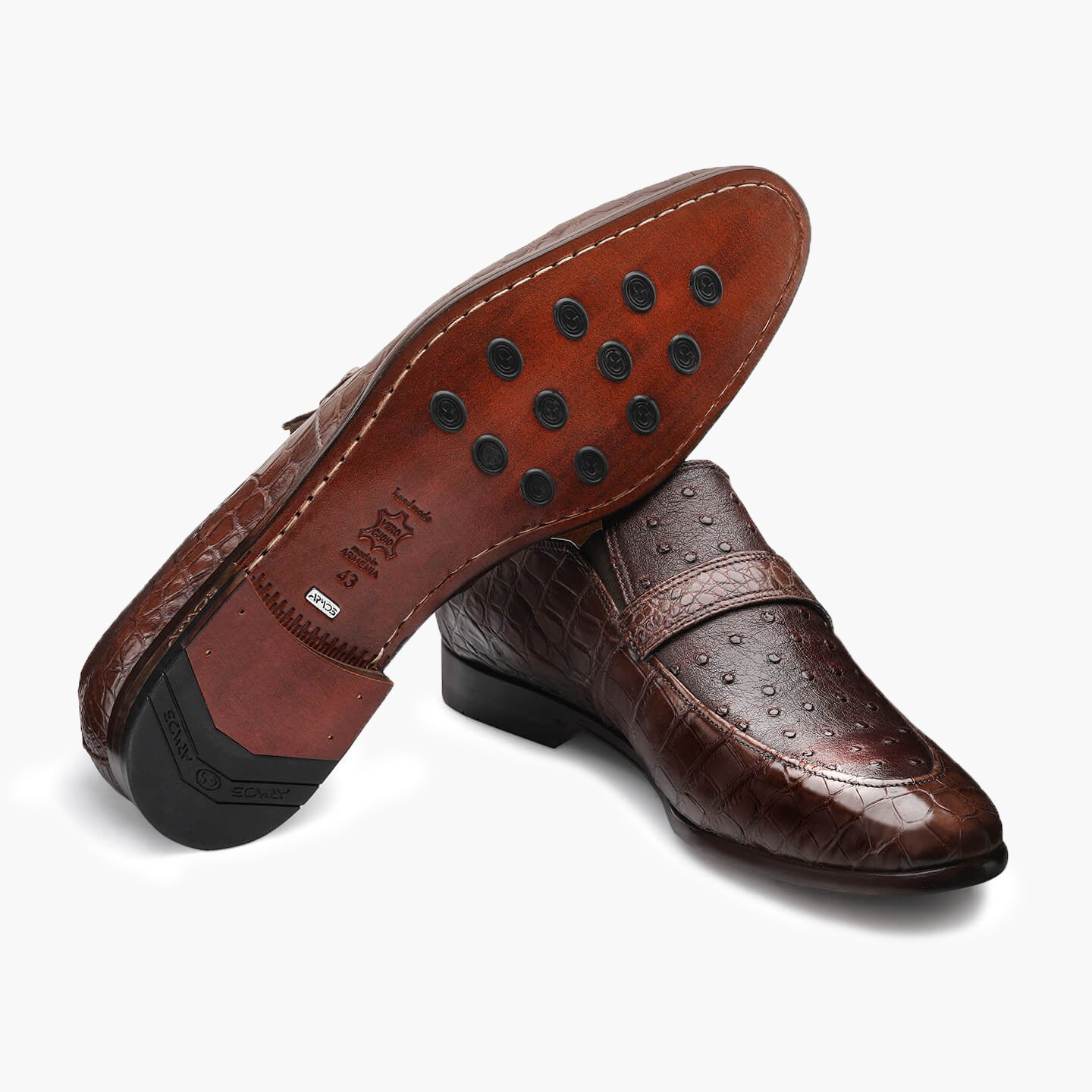 Men’s Brown Ostrich Leather Loafer