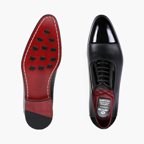 Men’s Black Patent Cap-Toe Oxford - top and sole